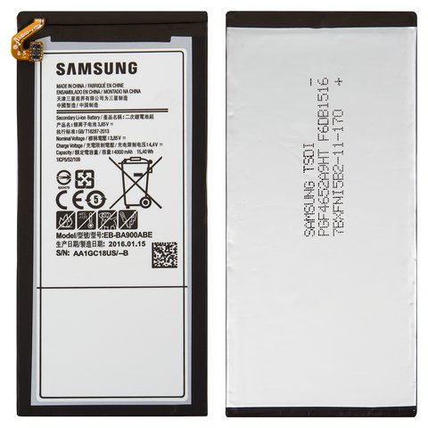 Аккумулятор EB BA900ABE для Samsung A910 Galaxy A9 2016 , Li ion 3.85 В 4000 мАч , Original PRC 
