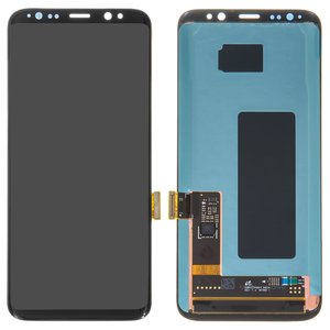Дисплей для Samsung G950 Galaxy S8, черный, без рамки, Оригинал переклеено стекло 