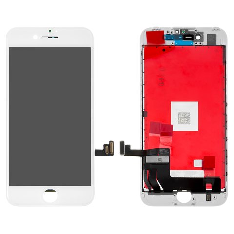 Дисплей для Apple iPhone 7, белый, с рамкой, High Copy