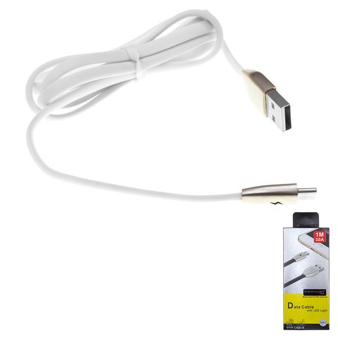 USB кабель Konfulon S58, USB тип C, USB тип A, 100 см, 3 A, білий