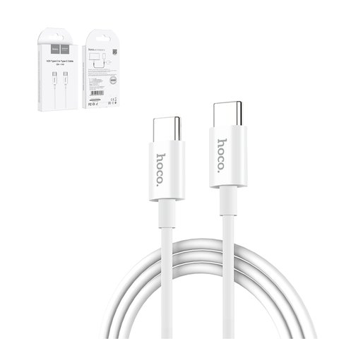 USB кабель Hoco X23 Type C to Type C, USB тип C, 100 см, 3 A, білий, #6957531072898