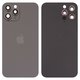 Задня панель корпуса для iPhone 12 Pro Max, сіра, із склом камери, small hole, graphite