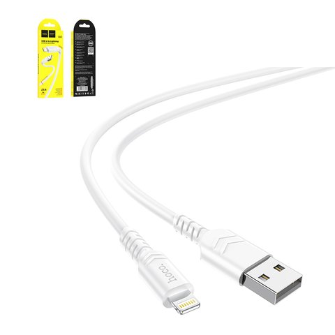 USB кабель Hoco X62, USB тип A, Lightning, 100 см, 2,4 А, белый, #6931474748690