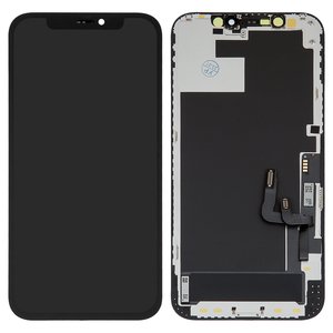 Дисплей для iPhone 12, iPhone 12 Pro, черный, с рамкой, High Copy, OLED , GK OEM hard