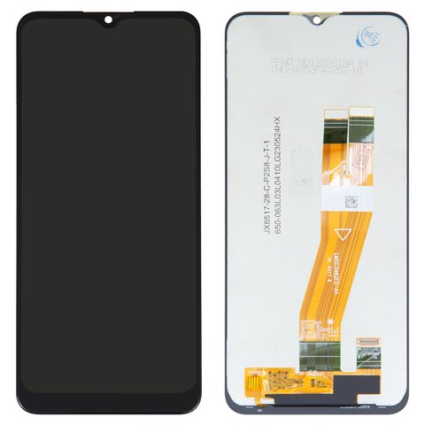 Дисплей для Samsung A037G Galaxy A03s, чорний, без рамки, Original PRC , з жовтим шлейфом, 162x72 mm 