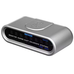 Мережевий зарядний пристрій Mechanic E Power Pro, 200 Вт, Quick Charge, Power Delivery PD , з безпровідною зарядкою, 8 портів