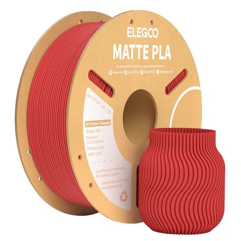 Філамент ELEGOO PLA MATTE, рубіновий ruby red , 1 кг