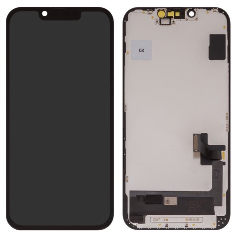 Дисплей для iPhone 14, черный, с рамкой, High Copy, OLED , GX OEM hard