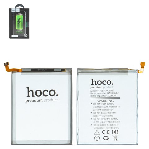 Аккумулятор Hoco EB BA705ABU для Samsung A705F DS Galaxy A70, Li Polymer, 3,85 B, 4400 мАч
