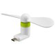 Вентилятор Mini, білий, мобільний, micro-USB тип-B