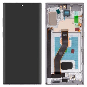 Дисплей для Samsung N975F Galaxy Note 10 Plus, серебристый, с рамкой, High Copy, OLED 