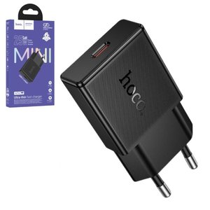 Сетевое зарядное устройство Hoco N74, 25 Вт, Power Delivery PD , черный, 1 порт, gan, #6942007661218