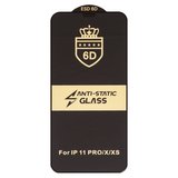 Захисне скло ESD 6D для Apple iPhone 11 Pro, iPhone X, iPhone XS, сумісне з чохлом, Full Glue, Anti-Static, (без упаковки), чорний