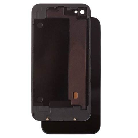 Housing Back Cover compatible with Apple iPhone 4, black, with component, HC 