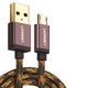 USB Cable UGREEN, (USB type-A, micro USB type-B, 100 cm, 2 A, coffee-coloured) #6957303844258