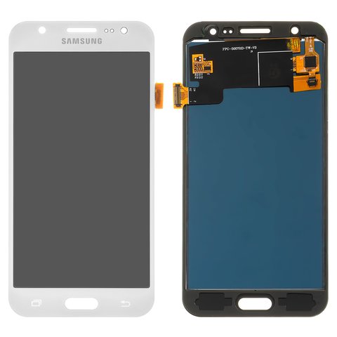 LCD compatible with Samsung J500 Galaxy J5, white, without adjustment of light, without frame, Copy, TFT  