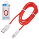 USB Cable Hoco X11, (USB type-A, USB type C, 120 cm, 5 A, white, red)