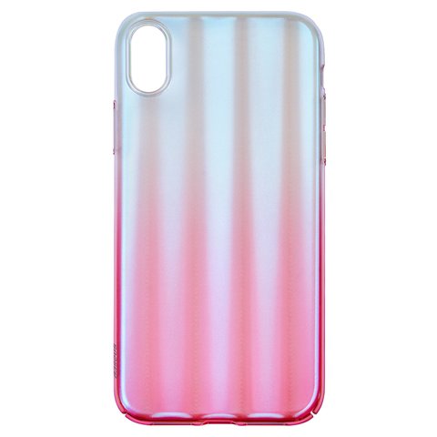 Case Baseus compatible with iPhone XR, pink, with iridescent color, matt, plastic  #WIAPIPH61 JG04