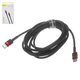 USB Cable Baseus Cafule, (2xUSB type-C, 200 cm, 60 W, 3 A, black) #CATKLF-H91