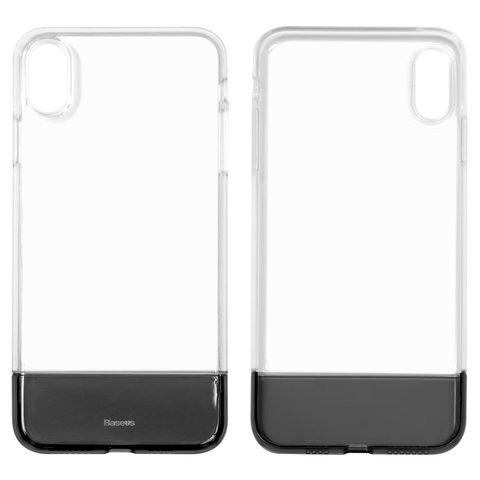 Case Baseus compatible with iPhone XS Max, black, transparent, silicone, plastic  #WIAPIPH65 RY01