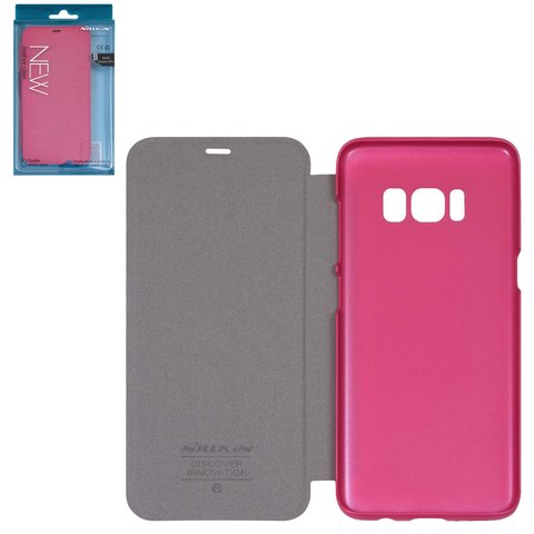 Case Nillkin Sparkle laser case compatible with Samsung G955 Galaxy S8 Plus, pink, flip, PU leather, plastic  #6902048138575