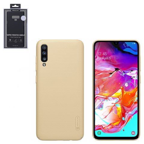Case Nillkin Super Frosted Shield compatible with Samsung A705F DS Galaxy A70, golden, matt, plastic  #6902048176539