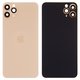 Housing Back Cover compatible with iPhone 11 Pro Max, (golden, with camera lens, small hole, matte gold)