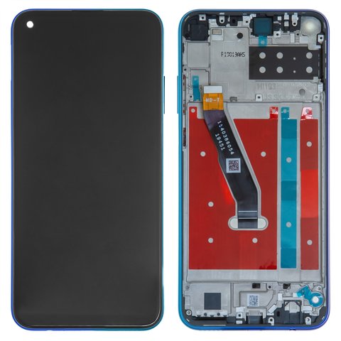 LCD compatible with Huawei P40 Lite E, Y7p, dark blue, with frame, High Copy, aurora Blue, ART L28 ART L29 ART L29N 