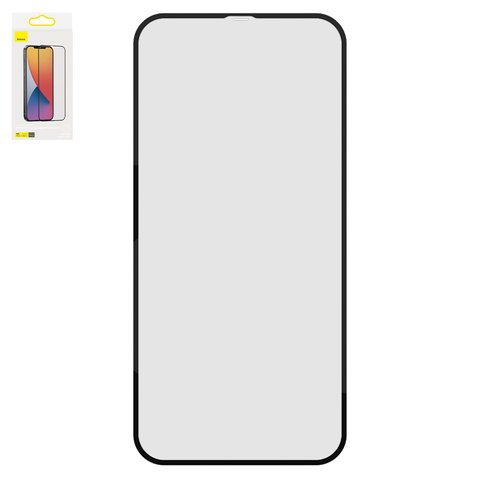 Vidrio de protección templado Baseus puede usarse con Apple iPhone 12 mini, 0,23 mm 9H, Pet Soft, 5D Full Glue, negro, capa de adhesivo se extiende sobre toda la superficie del vidrio, juego de 2 uds., #SGAPIPH54N PE01
