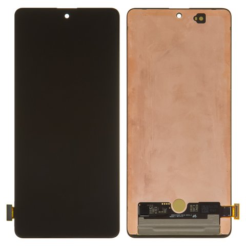 LCD compatible with Samsung A715 Galaxy A71, black, without frame, original change glass 