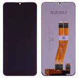 LCD compatible with Samsung A037F Galaxy A03s, (black, without frame, original (change glass) , with yellow cable, (160,5x72 mm))