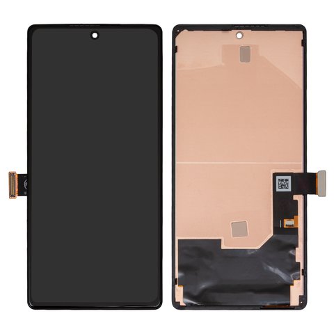 LCD compatible with Google Pixel 6, black, with frame, High Copy, with wide edge, OLED  GB7N6, G9S9B16 