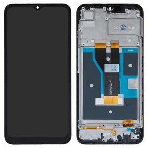 Pantalla LCD puede usarse con Realme C11 2021 , C20, C21, negro, con marco, High Copy, RMX3201 RMX3063 RMX3231