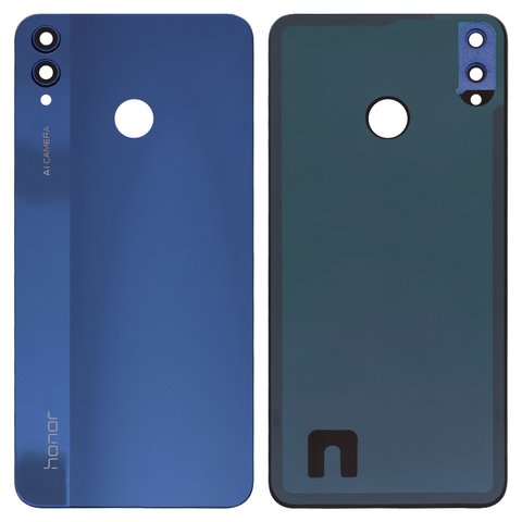 Panel trasero de carcasa puede usarse con Huawei Honor 8X, azul, con vidrio de cámara