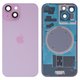 Задняя панель корпуса для iPhone 15, розовая, со стеклом камеры, Original (PRC)