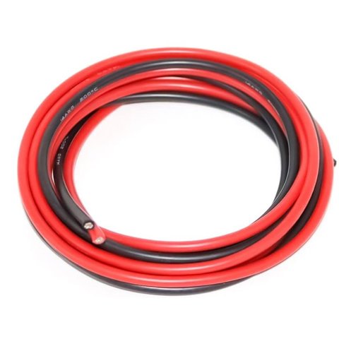 Wire In Silicone Insulation 2x14AWG, 2 мм², 1 m, red, black, UL3135 