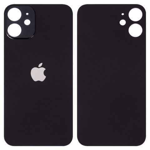 Housing Back Cover compatible with iPhone 12 mini, black, no need to remove the camera glass, Original PRC , big hole 