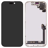 LCD compatible with iPhone 17, (black, with frame, change glass)