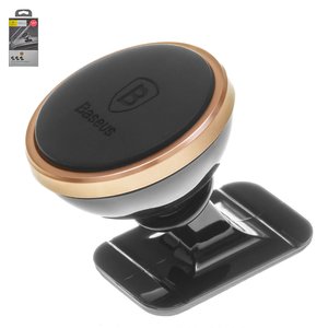 Автомобільний тримач Baseus, чорний, золотистий, магнітний, #SUGENT NT0V