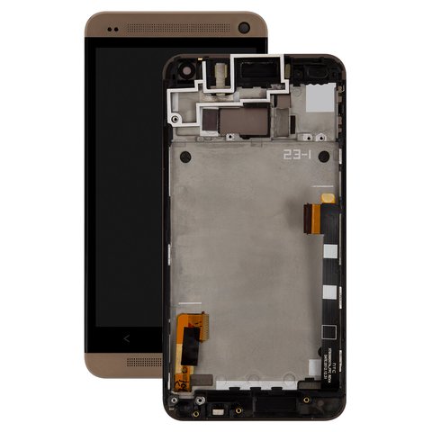 LCD compatible with HTC One M7 801e, golden, Original PRC  