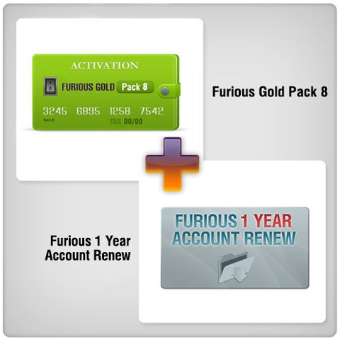 Furious 1 Year Account Renew + Furious Gold Pack 8