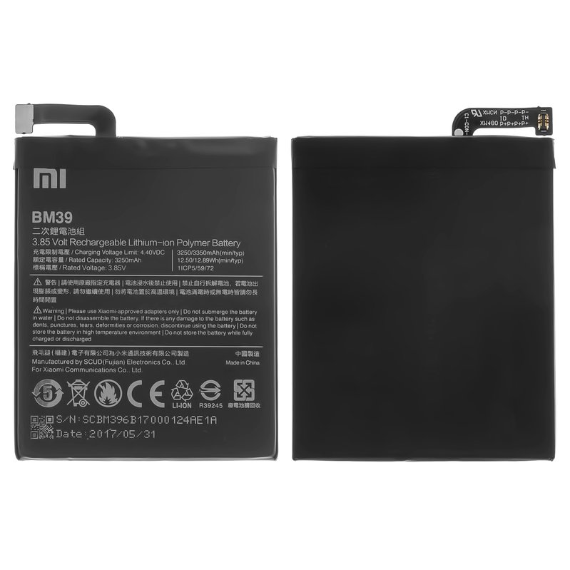 BATERIA DE ORIGEN OEM BM39 XIAOMI Mi 6 2017 MCE16 MCT1