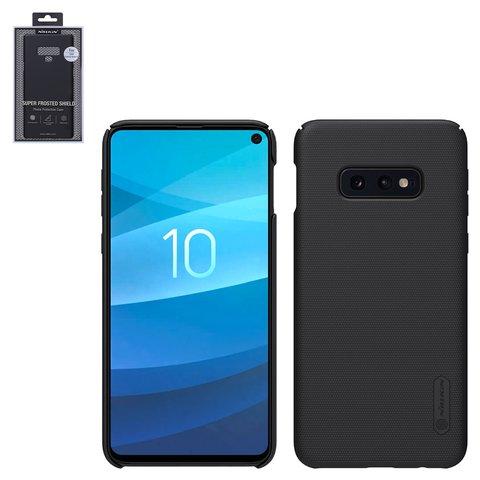 Case Nillkin Super Frosted Shield compatible with Samsung G970 Galaxy S10e, black, with support, matt, plastic  #6902048171756