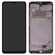 LCD compatible with Samsung M325 Galaxy M32, (black, with frame, High Copy, original LCD size, (OLED))