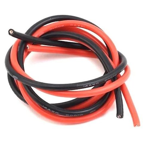 Wire In Silicone Insulation 14AWG, 2.08 mm², 1 m, black 