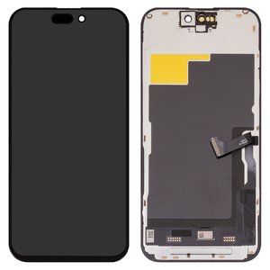 LCD compatible with iPhone 15 Pro, black, with frame, AAA, TFT , ZY, LTPS FHD 