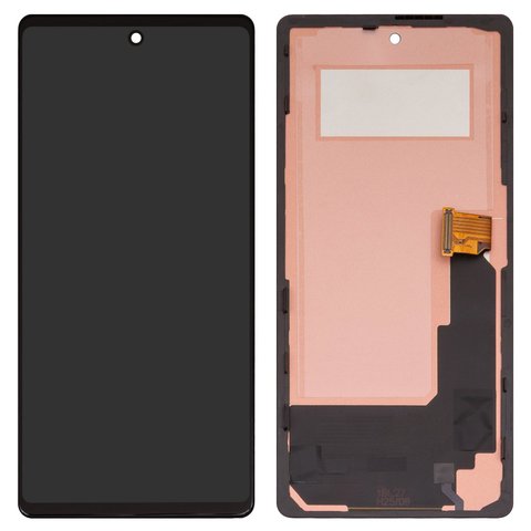 LCD compatible with Google Pixel 6a, black, with frame, Copy, TFT  GX7AS, GB62Z, G1AZG 