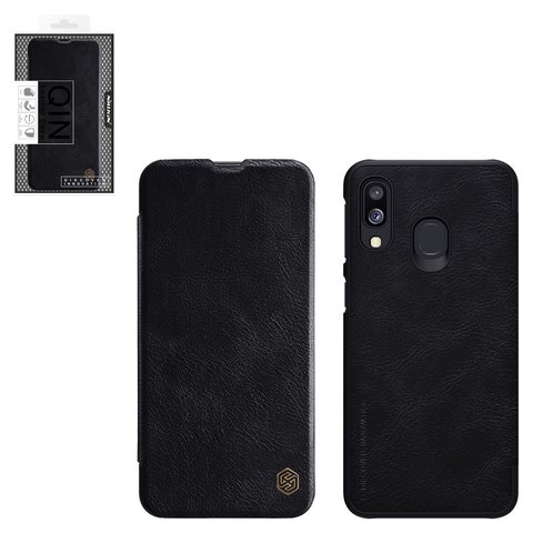 Funda Nillkin Qin leather case puede usarse con Samsung A405F DS Galaxy A40, negro, libro, plástico, cuero PU