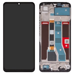 Pantalla LCD puede usarse con Realme C51, negro, con marco, Original PRC 