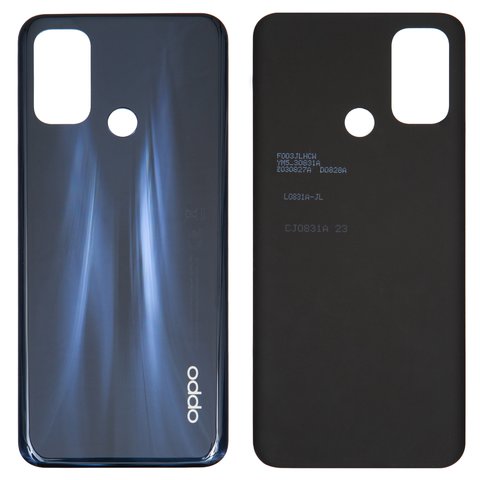 Panel trasero de carcasa puede usarse con Oppo A53 4G, A53s 4G, negra, electric black